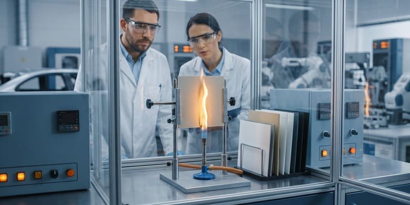 UL 94 V-0 flame rating test on Kleber Flextein thermal gap pad